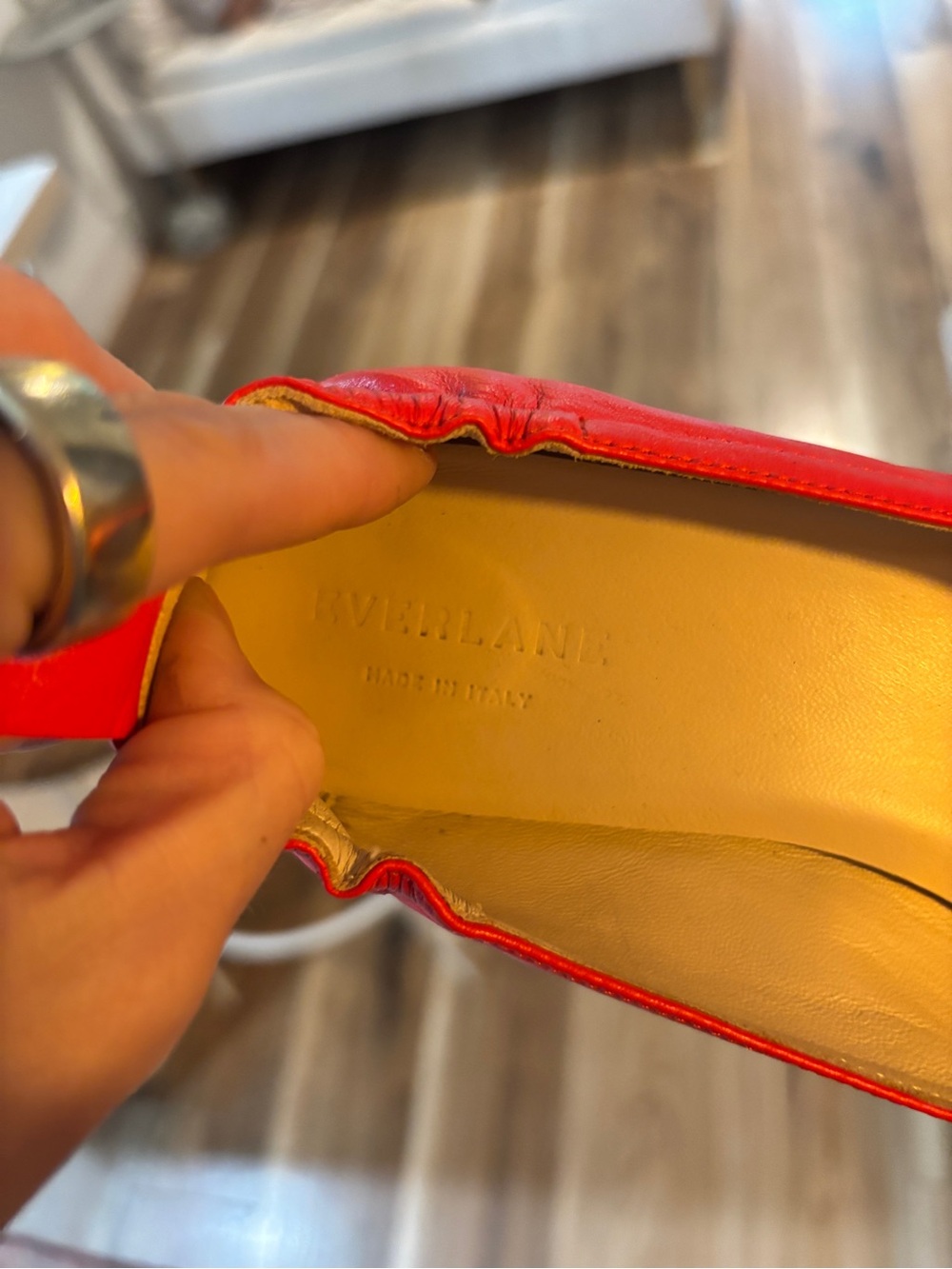Everlane Red Block Heel Sling-Back Pumps - Picture 4 of 5